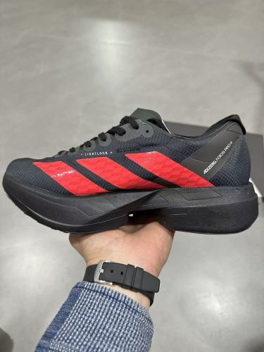 AMG Motorsport Adizero Adios Pro 4 Lightlock Grid Mesh Red Geometric Stripes Marathon Running Sneakers 29336027