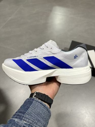 Adios Pro 4 LIGHTSTRIKE PROCONTINENTALTM White Blue Contrast Color Large Three Stripes Marathon Running Sneakers 29336008