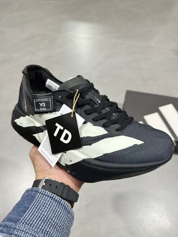 Y-3 Adios Pro 4.0 Lightlock Tech Mesh Fabric Oversized Stripe Print Marathon Running Sneakers 29335825