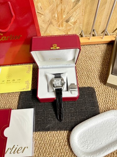 1:1 quality version Santos Series Silver Dial Leather Strap Mechanical Movement Watch【Dial diameter：40mm 】29338199