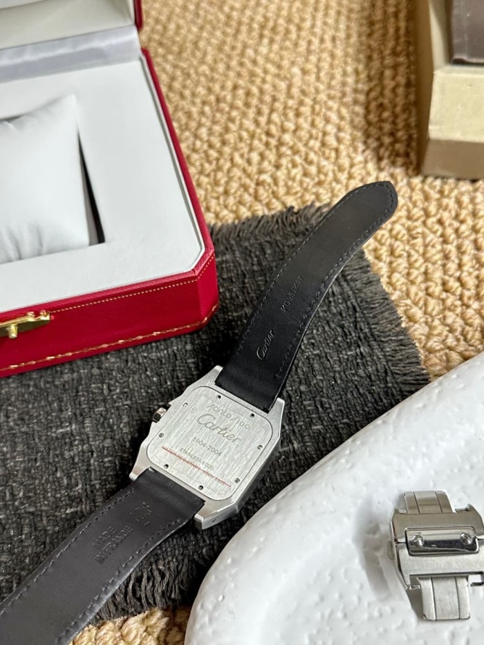 1:1 quality version Santos Series Silver Dial Leather Strap Mechanical Movement Watch【Dial diameter：40mm 】29338199