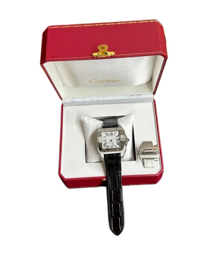 1:1 quality version Santos Series Silver Dial Leather Strap Mechanical Movement Watch【Dial diameter：40mm 】29338199