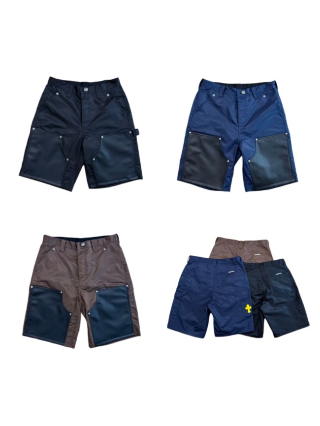 1:1 quality version Pebble Grain Leather Panel Cross Patch Cargo Shorts 3 colors 29340824