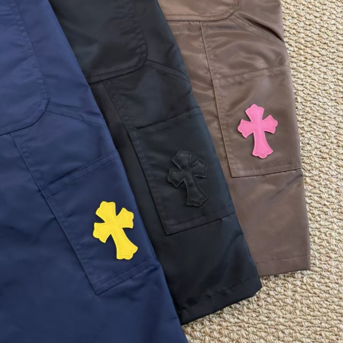 1:1 quality version Pebble Grain Leather Panel Cross Patch Cargo Shorts 3 colors 29340824