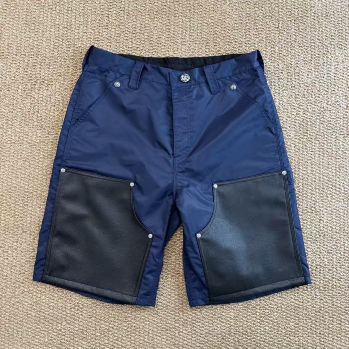 1:1 quality version Pebble Grain Leather Panel Cross Patch Cargo Shorts 3 colors 29340824