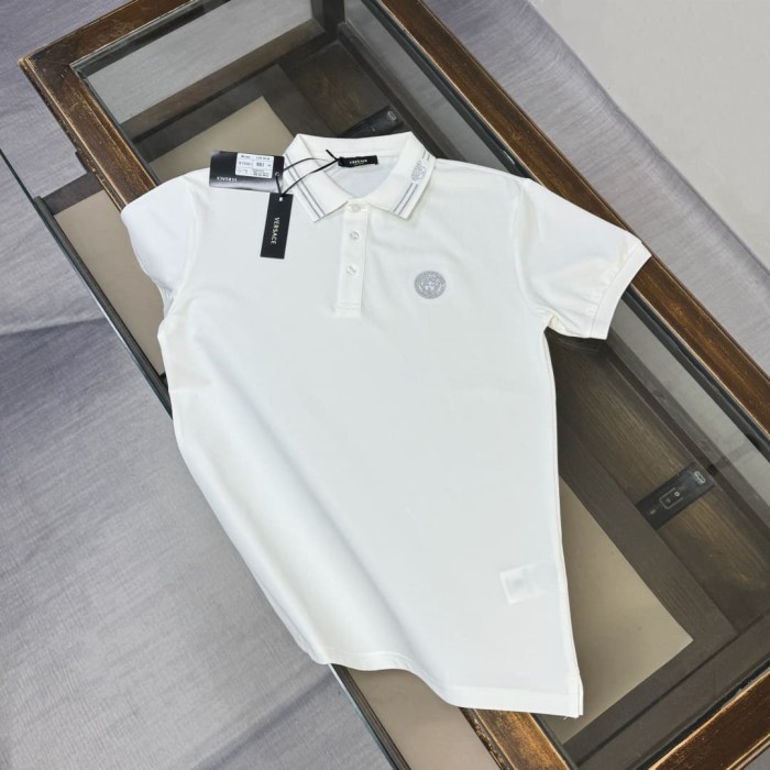 Double Line Collar Chest Badge Embroidery Polo Shirt 4 colors 2932423