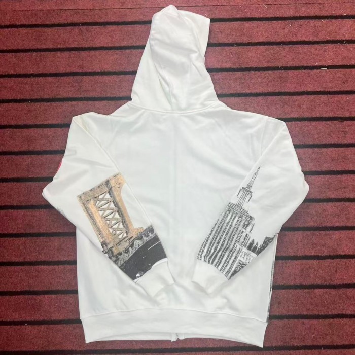Statue Of Liberty Sculpture Zip Print Washed Hoodie 29344091