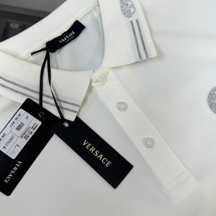 Double Line Collar Chest Badge Embroidery Polo Shirt 4 colors 2932423