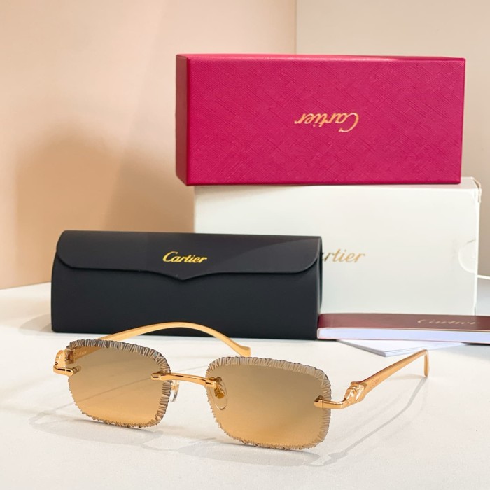 [50% Off]1:1 quality version Serrated Rimless Sunglasses 11 colors 29111284