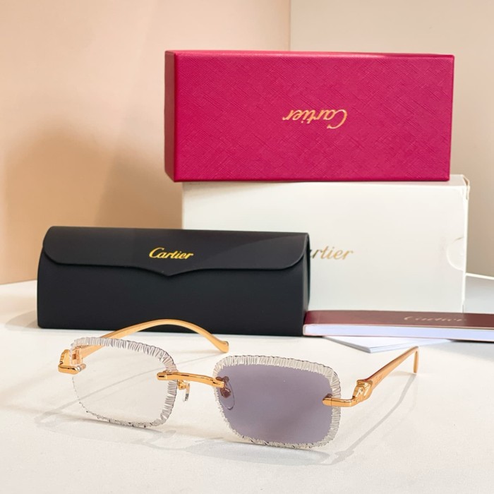 [50% Off]1:1 quality version Serrated Rimless Sunglasses 11 colors 29111284