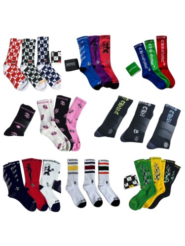 1:1 quality version Sanskrit Lip Skull Knit Socks 3 Pairs Per Card 11 styles 29348025