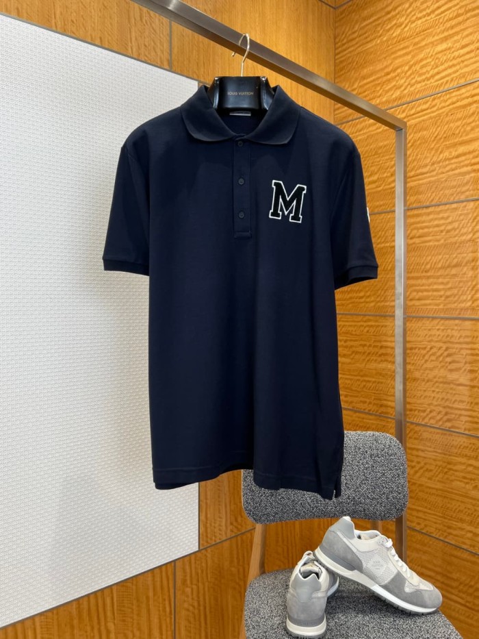 1:1 quality version White Border Black Letter Big M Logo Towel Embroidery Polo Shirt 2 colors 29354666