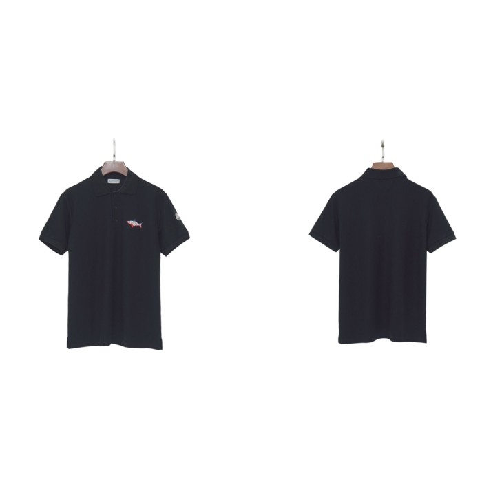Chest Letter Embroidered Turn Down Collar Polo Shirt 16 colors 29354656