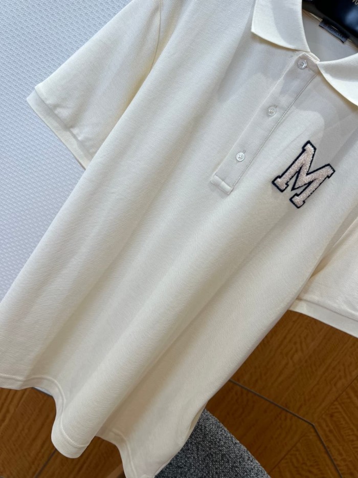 1:1 quality version White Border Black Letter Big M Logo Towel Embroidery Polo Shirt 2 colors 29354666