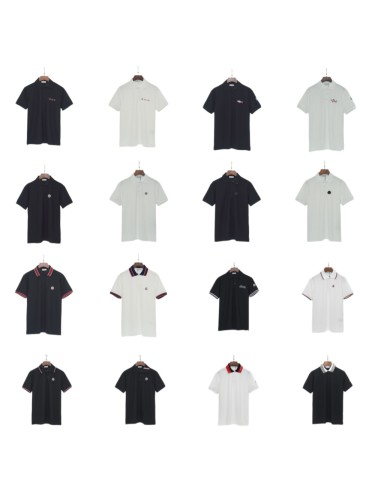 Chest Letter Embroidered Turn Down Collar Polo Shirt 16 colors 29354656
