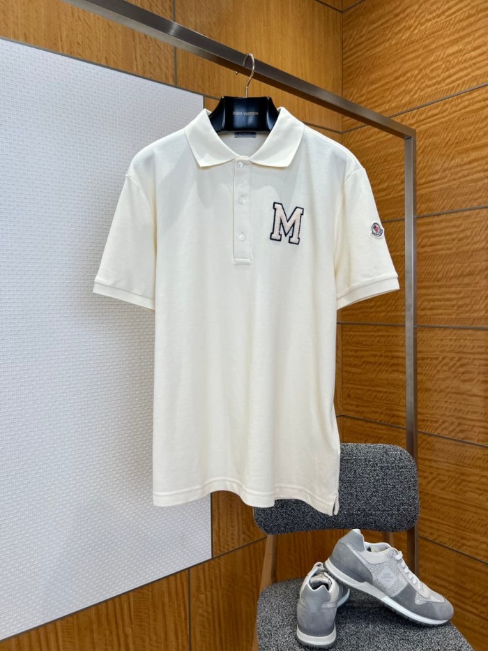 1:1 quality version White Border Black Letter Big M Logo Towel Embroidery Polo Shirt 2 colors 29354666