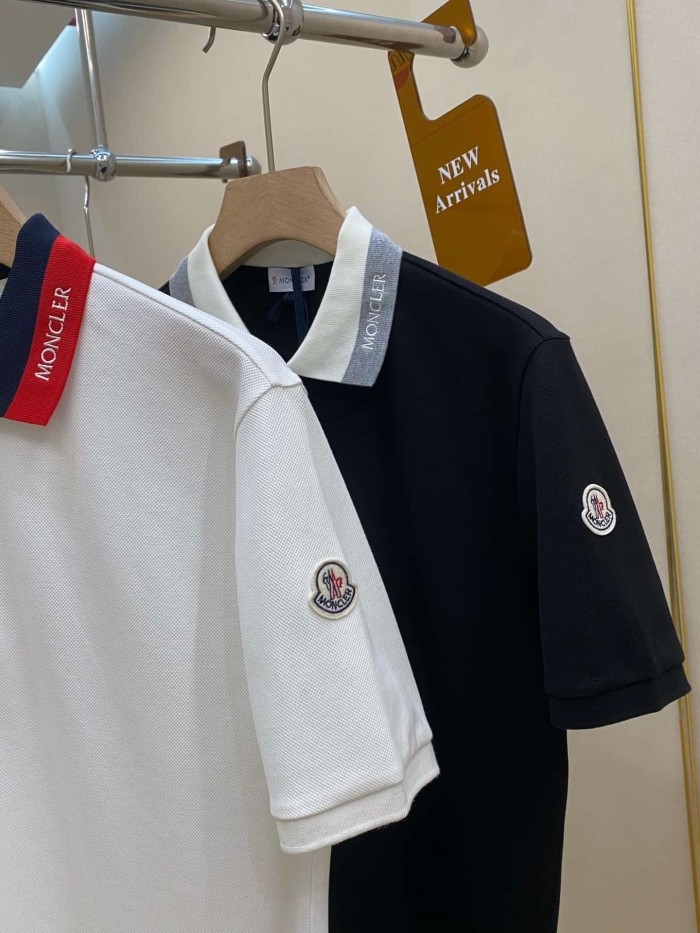 1:1 quality version Spliced Collar Letter Embroidery Sleeve Badge Turn Down Collar Polo Shirt 2 colors 29354668