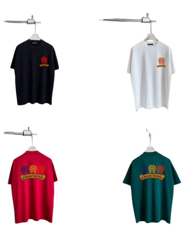 1:1 quality version Vintage Punk Street Front Small Orange Cross Scroll Chest Print Back Three Color Cross Scroll Banner Graphic T-shirt 4 colors 29366141