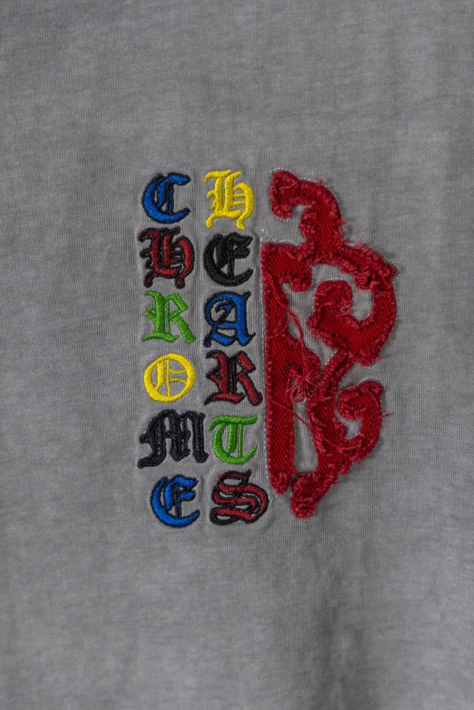 1:1 quality version Red Frayed Cross Logo Chest Print Back Large Red Fringe Cross Multi Color Vertical Letter Embroidery Scroll T-shirt 2 colors 29367261