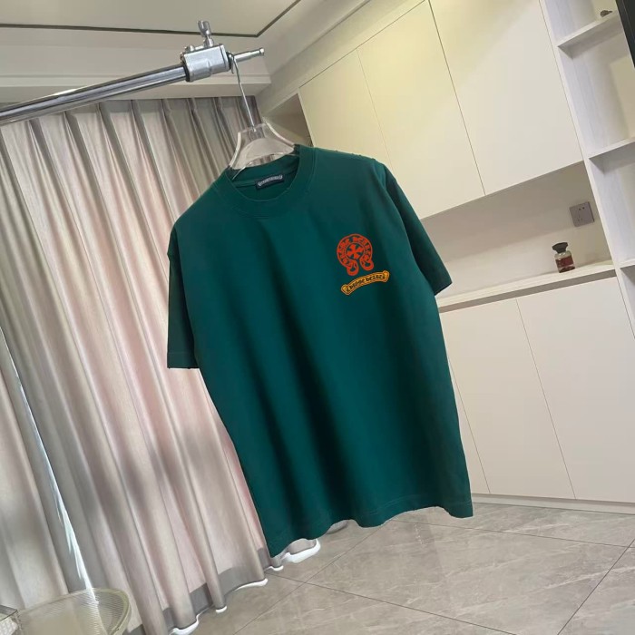 1:1 quality version Vintage Punk Street Front Small Orange Cross Scroll Chest Print Back Three Color Cross Scroll Banner Graphic T-shirt 4 colors 29366141