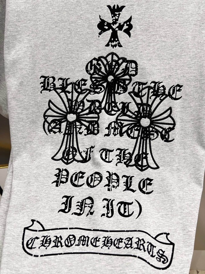 1:1 quality version Cross Logo Printed Heather Grey Oversized Tee 3 colors 29082519
