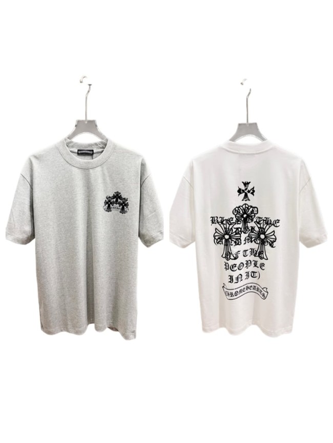 1:1 quality version Cross Logo Printed Heather Grey Oversized Tee 3 colors 29082519