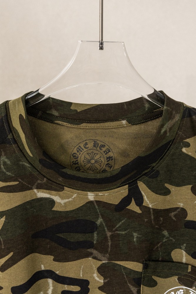 1:1 quality version Front Pocket Circular Cross Logo Bottom C H Letter Print Back American Flag Floral Cross Border Large Graphic T-shirt 2 colors 29367270