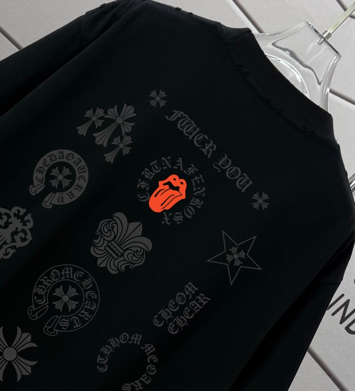 1:1 quality version Front Circular Cross Logo Chest Print Back Multi Gothic Cross Star Orange Tongue Letter Full Graphic T-shirt 5 colors 29367255