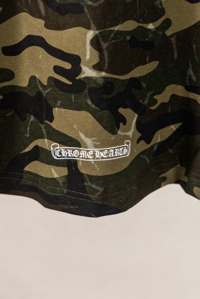 1:1 quality version Front Pocket Circular Cross Logo Bottom C H Letter Print Back American Flag Floral Cross Border Large Graphic T-shirt 2 colors 29367270