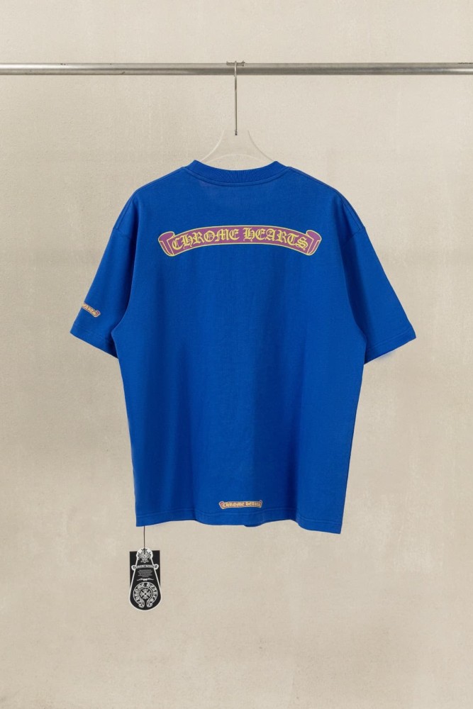 1:1 quality version Gothic Scroll Embroidery Sleeve Small Logo Back Big Banner Letter Graphic Bottom Tiny Scroll T-shirt 2 colors 29367283
