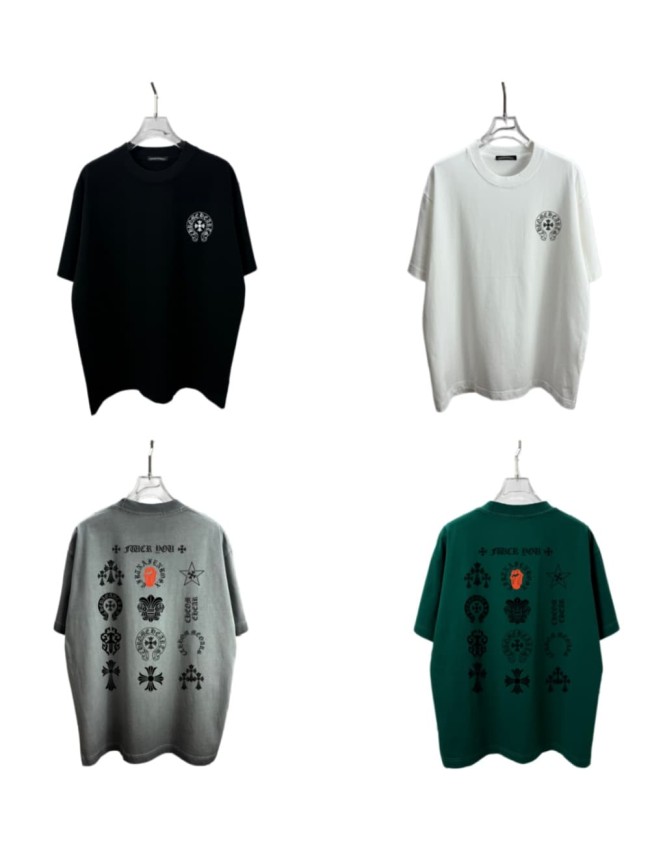 1:1 quality version Front Circular Cross Logo Chest Print Back Multi Gothic Cross Star Orange Tongue Letter Full Graphic T-shirt 5 colors 29367255