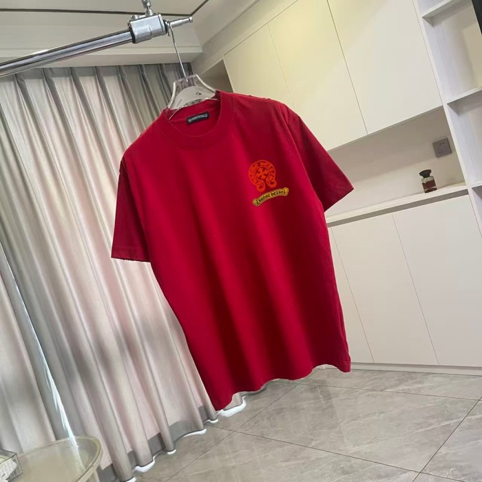 1:1 quality version Vintage Punk Street Front Small Orange Cross Scroll Chest Print Back Three Color Cross Scroll Banner Graphic T-shirt 4 colors 29366141