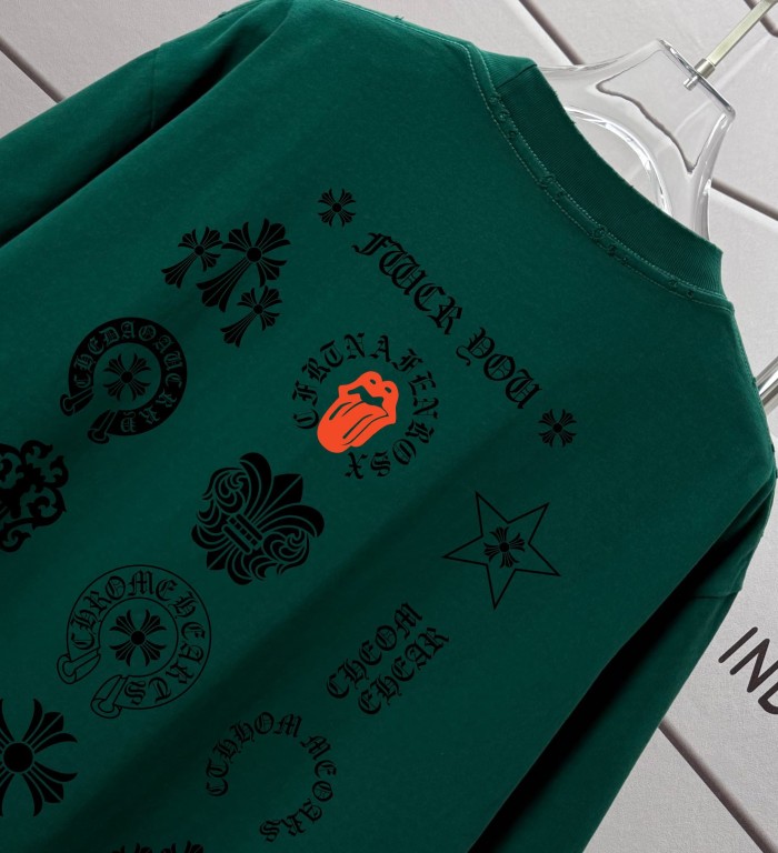 1:1 quality version Front Circular Cross Logo Chest Print Back Multi Gothic Cross Star Orange Tongue Letter Full Graphic T-shirt 5 colors 29367255
