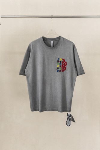 1:1 quality version Red Frayed Cross Logo Chest Print Back Large Red Fringe Cross Multi Color Vertical Letter Embroidery Scroll T-shirt 2 colors 29367261