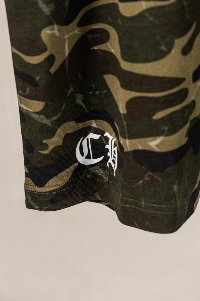 1:1 quality version Pocket Gothic Scroll Red Cross Embroidery Bottom C H Letter Back Vintage Camo Usa Flag Cross Stripes Print T-shirt 29367276