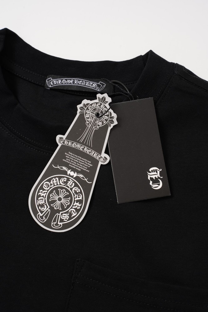 1:1 quality version Vintage Gothic Street Front Pocket Small Gold Horseshoe Cross Floral Print Back Large Gold Horseshoe Scroll Letter Graphic T-shirt 2 colors 29366340