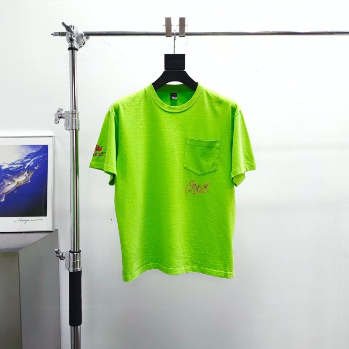 1:1 quality version treetwear Front Back Leopard Letter Print Loose Fit Pocket T-shirt 29371974