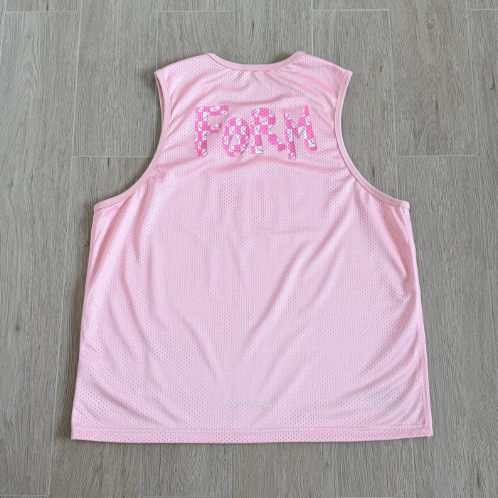 1:1 quality version Vintage Streetwear Front Team Letter Back Floral Letter Print Oversized Mesh Sleeveless Tank Top 2 colors 29372572