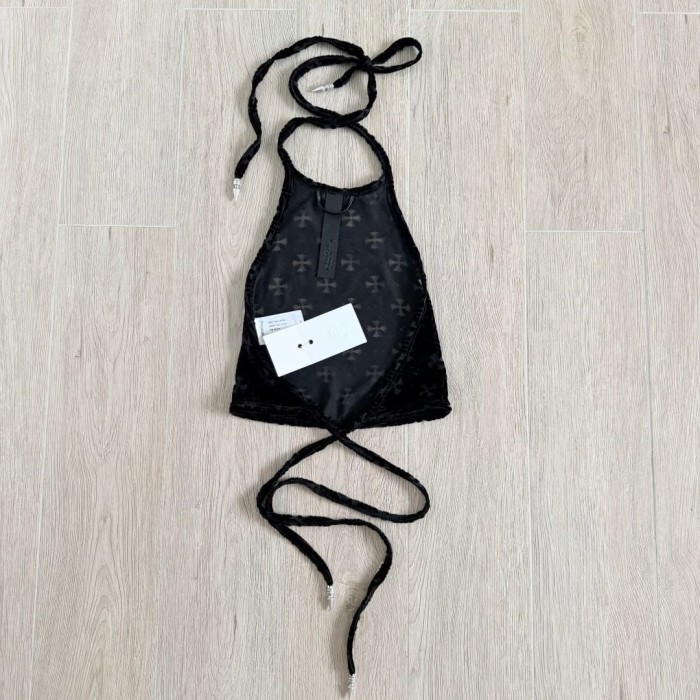 1:1 quality version All Over Cross Print Halter Tie Back Crop Cami Tank Top for girls 29372686