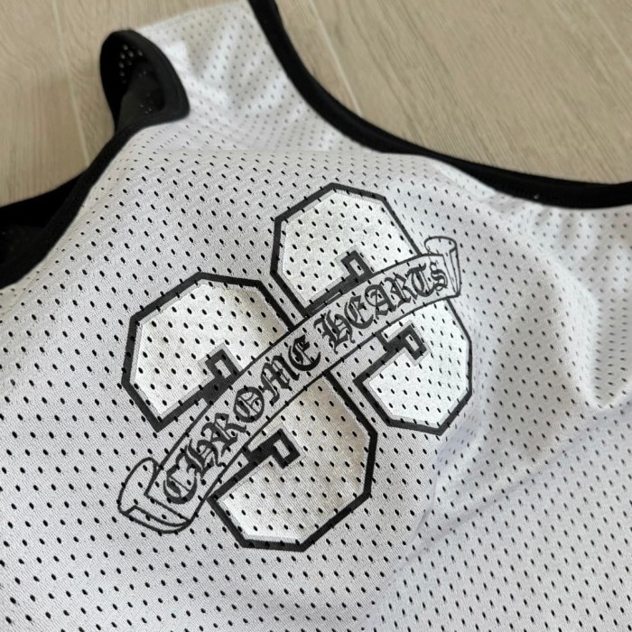 1:1 quality version Vintage Streetwear Front 33 Number Back Gothic Monogram Print Oversized Mesh Sleeveless Tank Top 3 colors 29372671