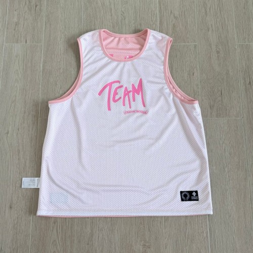 1:1 quality version Vintage Streetwear Front Team Letter Back Floral Letter Print Oversized Mesh Sleeveless Tank Top 2 colors 29372572