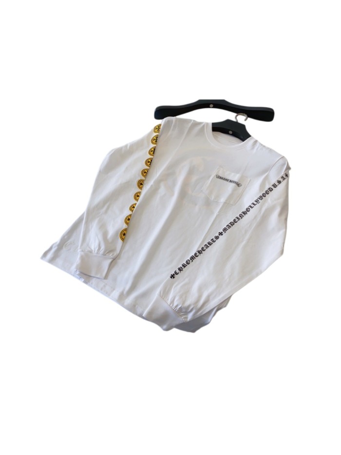 [50% Off]1:1 quality version Gold Disc Cross Long Sleeve T-shirt 2 colors 21455527
