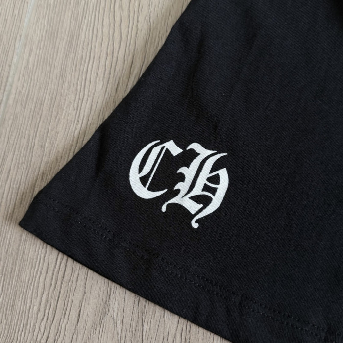 1:1 quality version Double Sided Gothic Horseshoe Letter Cross Print Slim Fit V Neck tee for girls 2 colors 29372508