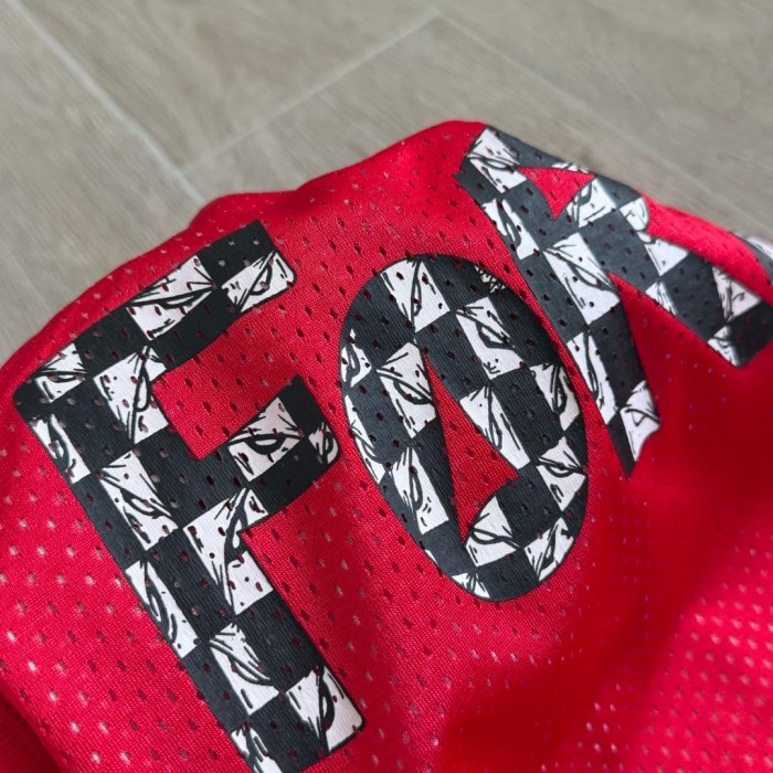 1:1 quality version Vintage Streetwear Front Team Letter Back Floral Letter Print Oversized Mesh Sleeveless Tank Top 2 colors 29372572