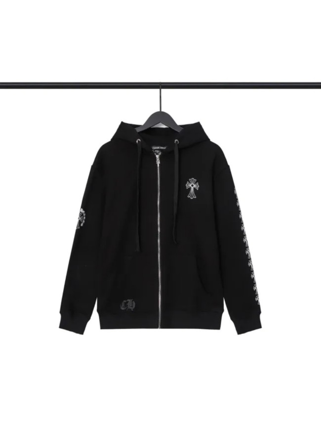Back cross horseshoe zipper hoodie 21593176
