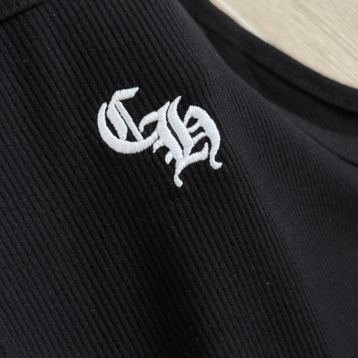 1:1 quality version Vintage Street Minimal Side Chest Embroidery Ribbed Stretch Spaghetti Strap Bodycon Dress Top For Girls 3 colors 29380202