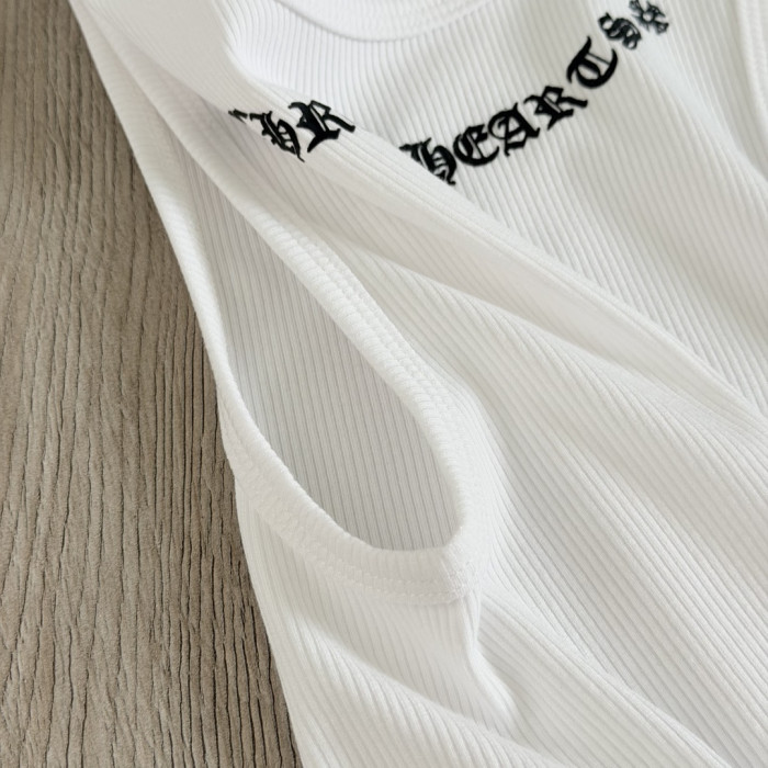 1:1 quality version Heart Vine Pattern White Limited Edition Print Vest Classic Vintage Sleeveless Top For Girls 29380178