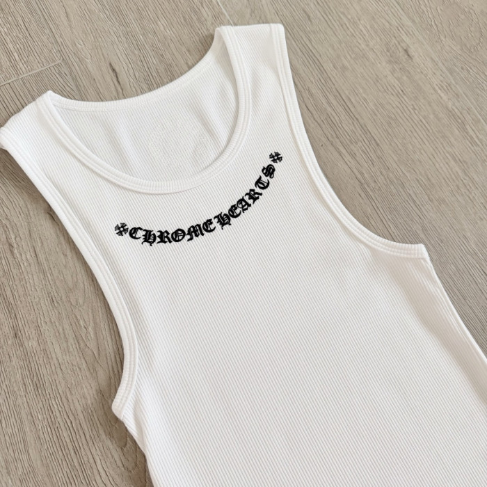 1:1 quality version Heart Vine Pattern White Limited Edition Print Vest Classic Vintage Sleeveless Top For Girls 29380178