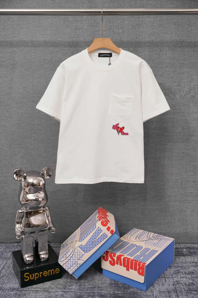 1:1 quality version  Anti Promo Multicolor Graffiti Cartoon Figure Print Pocket T-Shirt 2 colors 29093997