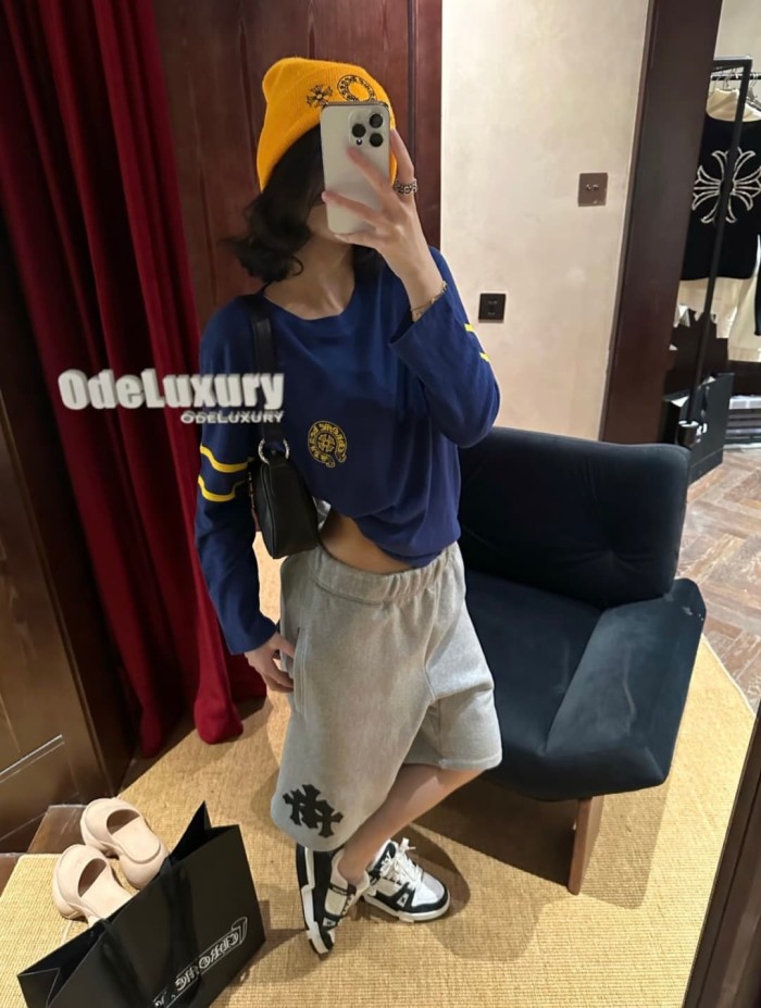 1:1 quality version Multi Cross Pattern Pocket Sheepskin Texture Fleece Casual Sweat Shorts 29380271